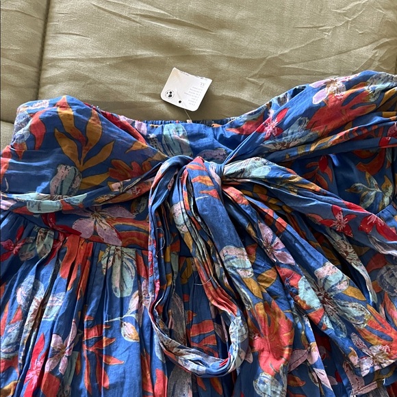 Free People Blue Floral Strapless Mini Dress - Picture 5 of 12